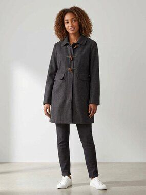 Old Navy Long Wool Blend Pea Coat with Toggle Closure